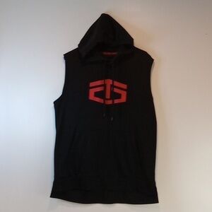 Tapout Sleeveless Hoodie Muscle Shirt Fighting Boxing Men's Sz L Black EUC NICE!